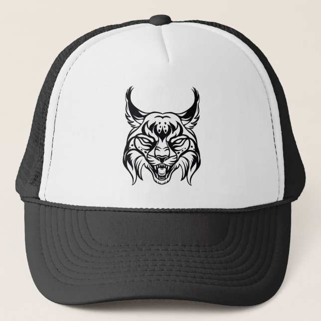 Gorra De Camionero Retrato estilizado de Bobcat (Anverso)