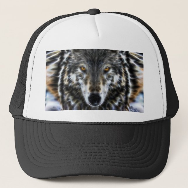 Gorra De Camionero Retrato Inspirador de Wolf Woodland (Anverso)