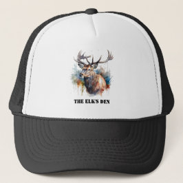 Gorra De Camionero Retrato Majestic Watercolor Elk, personalizado