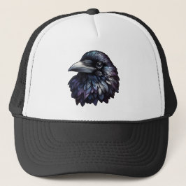 Gorra De Camionero Retrato majestuoso de Raven - cuervo, ave, fauna
