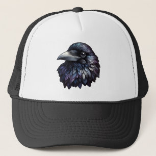 Gorra De Camionero Retrato majestuoso de Raven - cuervo, ave, fauna