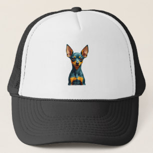 Gorra De Camionero Retrato Vintage de Pinscher Miniatura Grabado Colo