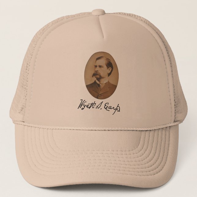 Gorra De Camionero Retrato y firma de Wyatt Earp (Anverso)