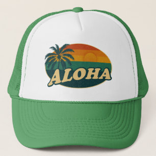 Gorra De Camionero Retro Aloha Sunset - Vintage Island Vibes
