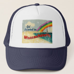 Gorra De Camionero Retro Cásate en Massachusetts