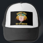 Gorra De Camionero Retro De Camping De Marshmellow Quemado Pero Optim<br><div class="desc">Quemada pero optimista marshmellow Camping Vintage</div>