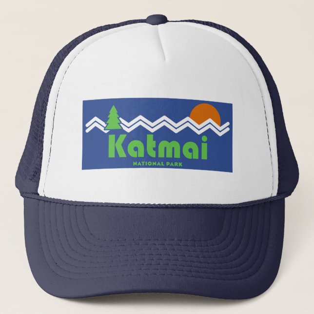 Gorra De Camionero Retro del parque nacional de Katmai (Anverso)