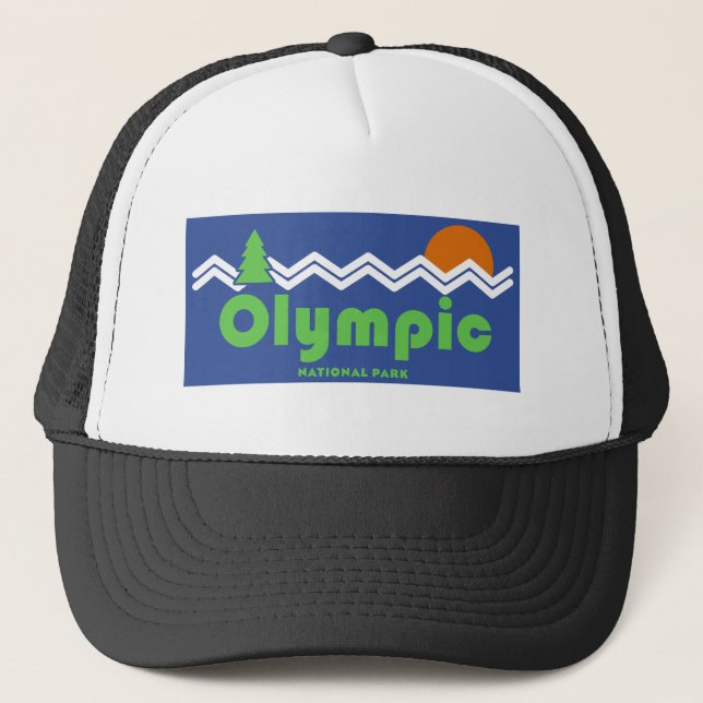 Gorra De Camionero Retro del Parque Nacional Olímpico (Anverso)
