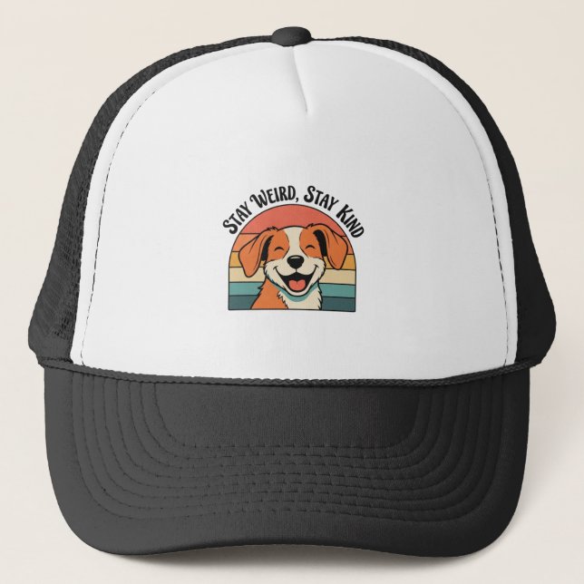 Gorra De Camionero Retro Dog Positive Vibes Trucker Hat (Anverso)