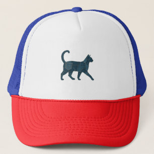 Gorra De Camionero Retro Funny Denim Parche Animal Cat T-Shirt