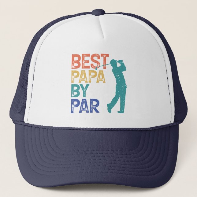 Gorra De Camionero Retro Golfer - Mejor Papa por Par (Anverso)