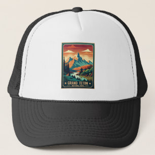 Gorra De Camionero Retro Grand Teton Hike Sunset T-Shirt