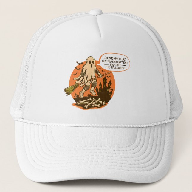 Gorra De Camionero Retro Halloween Ghost Safety (Anverso)