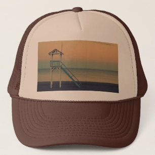 Gorra De Camionero Retro Lifeguard Beach Tower Sunset Photo