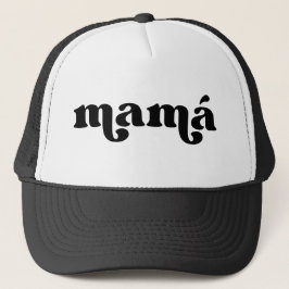 Gorra De Camionero Retro Mamá, español blanco y negro