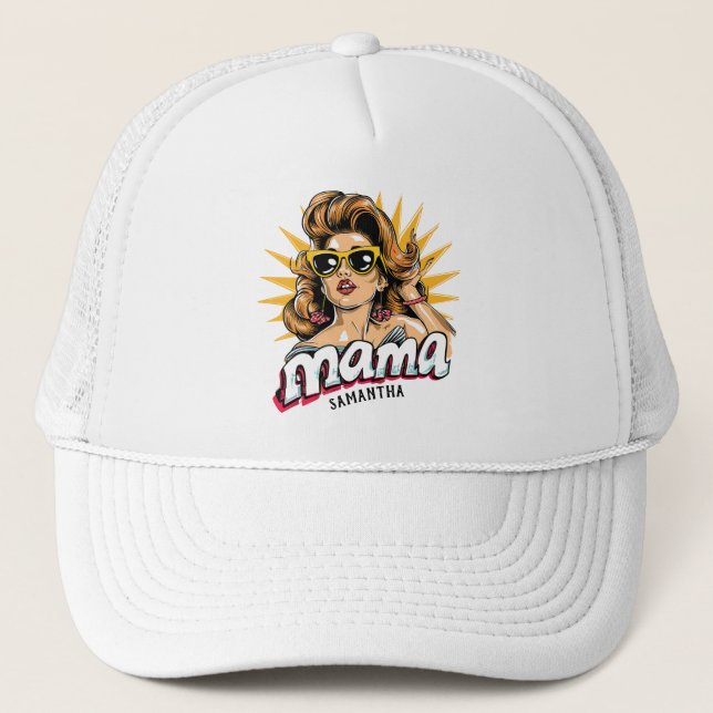 Gorra De Camionero Retro mamá pop Art 1 personalizado (Anverso)