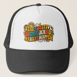 Gorra de camionero Retro Mantén la Positividad