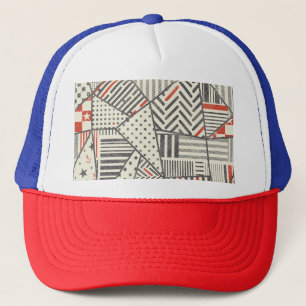 Gorra De Camionero Retro Patchwork: Resumen de diseño geométrico