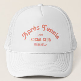 Gorra De Camionero Retro Pink Après Tennis Social Club Custom White