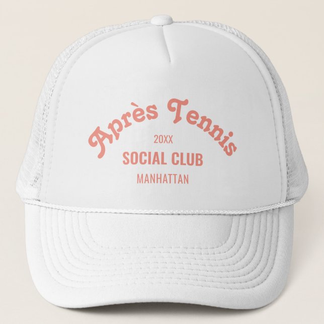 Gorra De Camionero Retro Pink Après Tennis Social Club Custom White (Anverso)