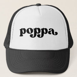 Gorra De Camionero Retro Poppa Blanco y negro