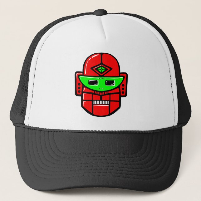 Gorra De Camionero Retro Robot Head (Anverso)