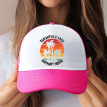 Gorra De Camionero Retro Sunset 30.º 40.º 50.º 60.º Cuadrado de Cumpl<br><div class="desc">Sombrero de camionero de la tripulación de viaje de cumpleaños Retro Sunset Vacation</div>