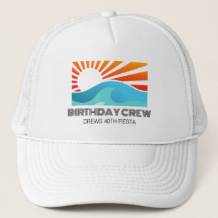 Gorra De Camionero Retro Sunset Beach Vacation Birthday Crew Squad
