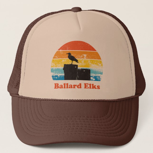 Gorra De Camionero Retro Sunset & Seagull (Anverso)