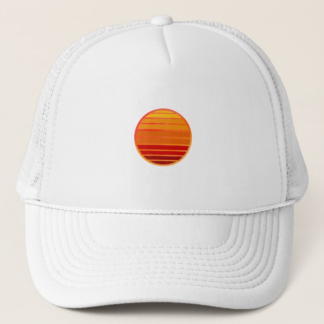 Gorra De Camionero Retro Sunset Vibes Aesthetic (Anverso)