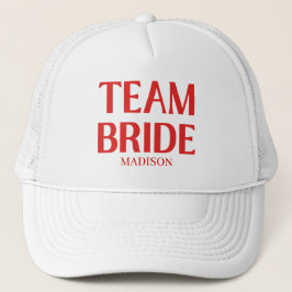 Gorra De Camionero Retro Team Bride Bachelorette Red Pink