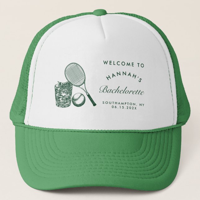 Gorra De Camionero Retro Verde Último Swing Antes Del Ring Tenis Bach (Anverso)