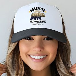 Gorra De Camionero Retro Yosemite Bear Forest Trucker