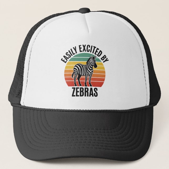 Gorra De Camionero Retro Zebra Sunset with Fun Wild Spirit (Anverso)