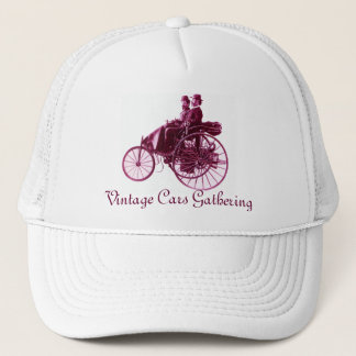Gorra De Camionero Reunión de coches de época, blanco morado