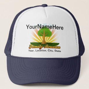 Gorra De Camionero Reunión de familia de encargo, árbol verde con l