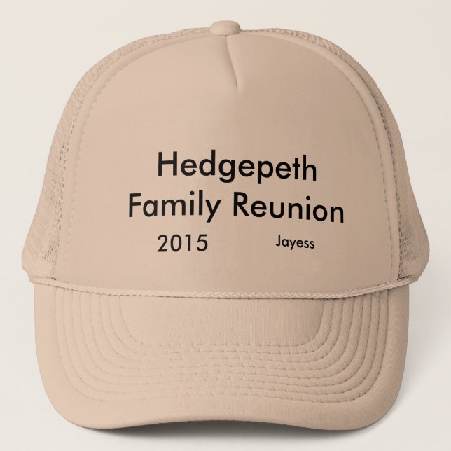 Gorra De Camionero reunión de familia del hedgepeth (Anverso)