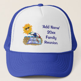 Gorra De Camionero Reunión De La Familia Beach Blanket Y Sun