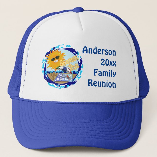 Gorra De Camionero Reunión de la familia de la playa de verano (Anverso)