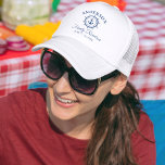 Gorra De Camionero Reunión de la familia de los cascos azules de la M<br><div class="desc">Gorra blanco de reunión de la familia del presentador azul de la Marina Náutica</div>