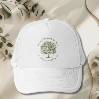 Gorra De Camionero Reunión Familiar Árbol Acuarela Bosque