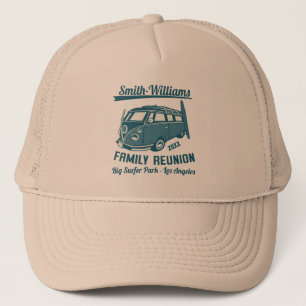 Gorra De Camionero Reunión Familiar en Furgoneta de Surf Vintage