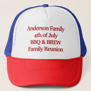Gorra De Camionero Reunión patriótica familiar - 4 de julio barbacoa 