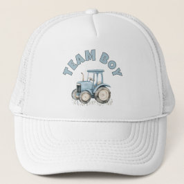 Gorra De Camionero Revelación de género de rastrador de granjas azul 