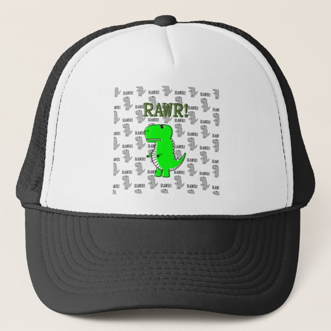 Gorra De Camionero Rex T lindo y enojado con patrón blanco y negro (Anverso)