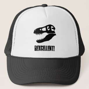 Gorra De Camionero "¡Rexelente!" Cráneo de Dinosaurio T. rex Impreso