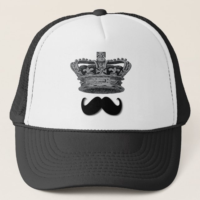 Gorra De Camionero Rey Crown y bigote (Anverso)
