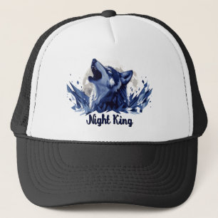 Gorra De Camionero Rey de la Noche - Lobo Aullando con Luna