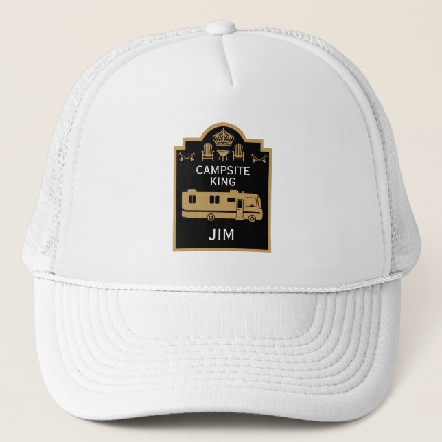 Gorra De Camionero Rey del camping de RV EE. UU. (Anverso)