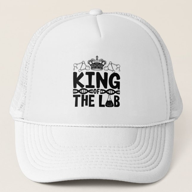 Gorra De Camionero Rey Del Técnico De Laboratorio De Ciencias Técnica (Anverso)